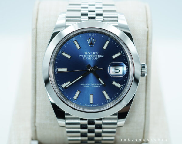 Rolex 126300 DATEJUST 41 BLUE STICK DIAL JUBILEE BAND 2024 FULL SET