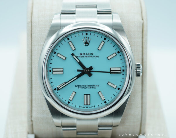 Rolex 124300 OYSTER PERPETUAL 41 TURQUOISE BLUE DIAL 2021 FULL SET