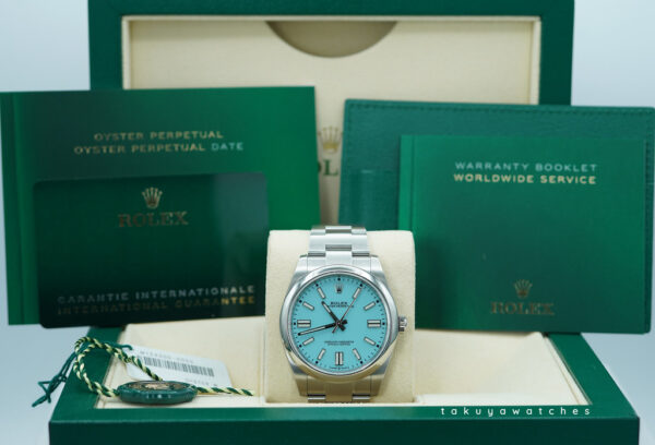 Rolex 124300 OYSTER PERPETUAL 41 TURQUOISE BLUE DIAL 2021 FULL SET - Image 2