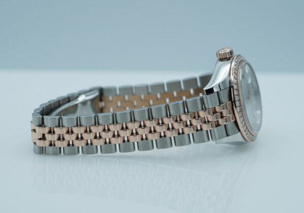Rolex 279381RBR DATEJUST 28 ROSE GOLD DIAMOND BEZEL MOP DIAMOND DIAL JUBILEE FULL SET - Image 6