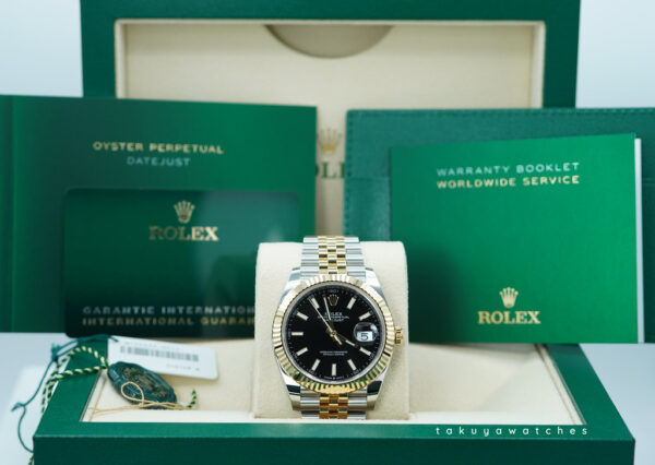 Rolex 126333 DATEJUST 41 YELLOW GOLD STEEL BLACK DIAL JUBILEE BAND 2024 FULL SET - Image 2
