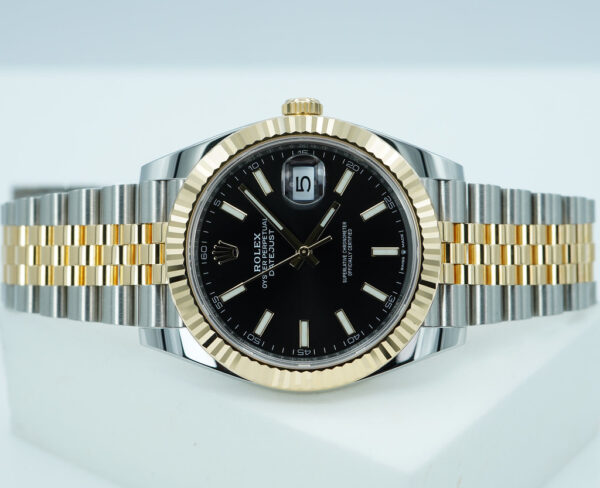 Rolex 126333 DATEJUST 41 YELLOW GOLD STEEL BLACK DIAL JUBILEE BAND 2024 FULL SET - Image 10