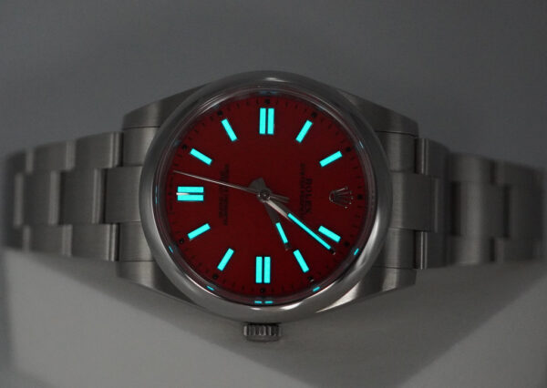 Rolex 124300 OYSTER PERPETUAL 41 CORAL RED DIAL 2021 WARRANTY FULL SET - Image 11