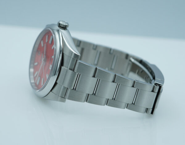 Rolex 124300 OYSTER PERPETUAL 41 CORAL RED DIAL 2021 WARRANTY FULL SET - Image 5