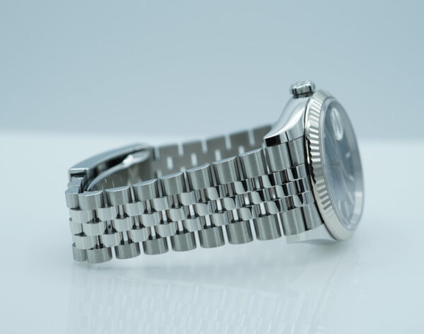 Rolex 126234 DATEJUST 36 FLUTED BEZEL BLUE DIAL JUBILEE BAND WARRANTY FULL SET - Image 6