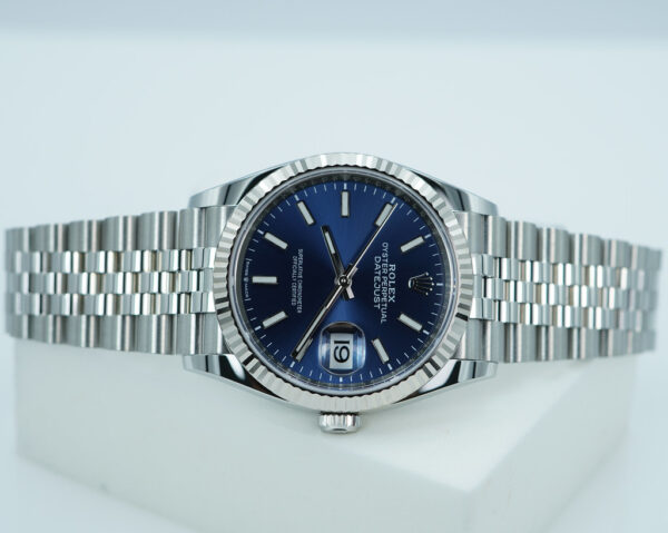 Rolex 126234 DATEJUST 36 FLUTED BEZEL BLUE DIAL JUBILEE BAND WARRANTY FULL SET - Image 9