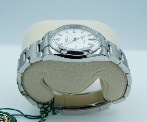 NEW Rolex 114200 OYSTER PERPETUAL 34MM WHITE STICK DIAL 2020 WARRANTY FULL SET - Image 4