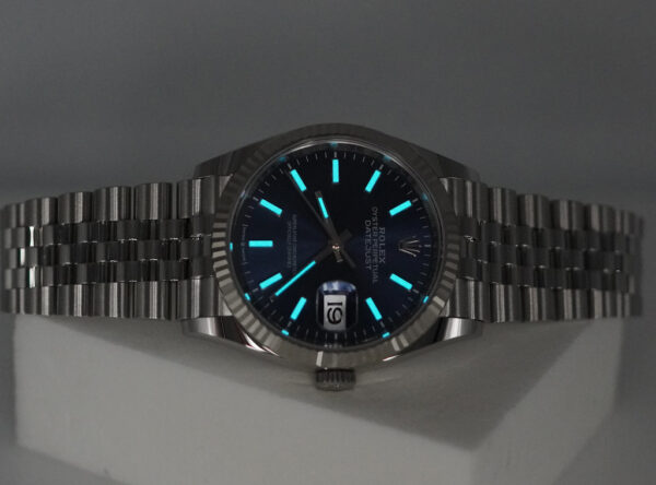 Rolex 126234 DATEJUST 36 FLUTED BEZEL BLUE DIAL JUBILEE BAND WARRANTY FULL SET - Image 11