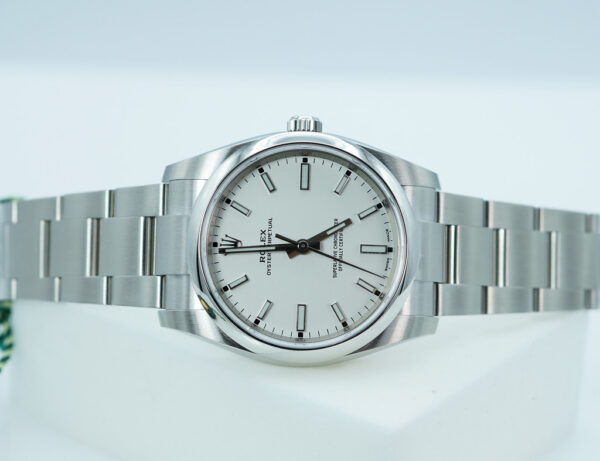 NEW Rolex 114200 OYSTER PERPETUAL 34MM WHITE STICK DIAL 2020 WARRANTY FULL SET - Image 10