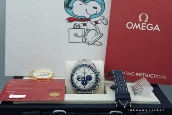 Omega SPEEDMASTER SILVER SNOOPY AWARD 50TH ANNIVERSARY EXTRA 3861 BRACELET 2022 FULL SET - Image 2