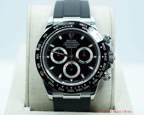 Rolex 116500LN DAYTONA CERAMIC STEEL BLACK DIAL 2023 EXTRA OYSTERFLEX FULL SET