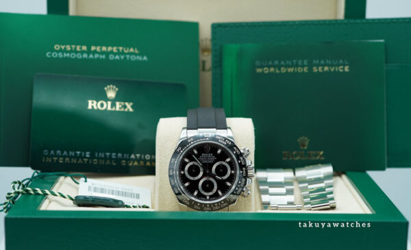 Rolex 116500LN DAYTONA CERAMIC STEEL BLACK DIAL 2023 EXTRA OYSTERFLEX FULL SET - Image 2