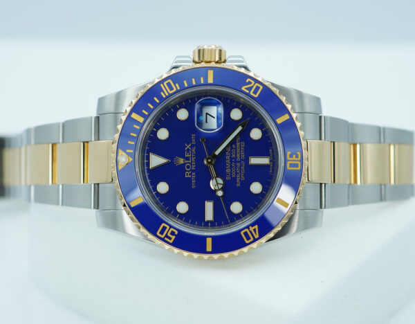 Rolex 116613LB SUBMARINER BLUESY 2 TONE FLAT BLUE DIAL RSC SERVICED FULL SET - Image 10