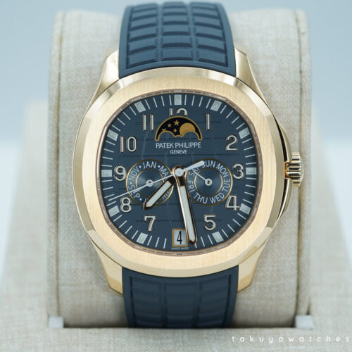 NEW Patek PHILIPPE 5261R AQUANAUT ANNUAL CALENDAR ROSE GOLD BLUE DIAL FULL SET