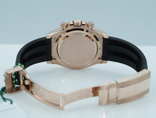 BRAND NEW Rolex 126515LN DAYTONA 18K ROSE GOLD OYSTERFLEX BLACK DIAL 2025 FULL SET - Image 8