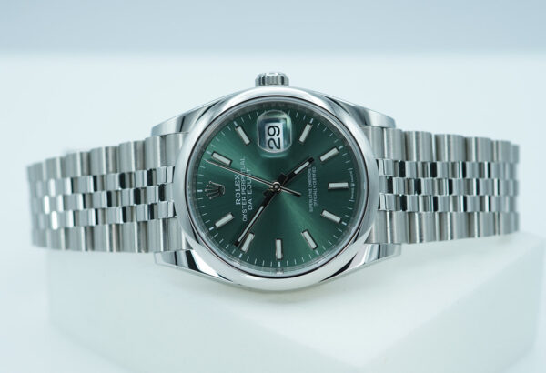 Rolex 126200 DATEJUST 36 MINT GREEN DIAL JUBILE BAND 2023 WARRANTY FULL SET - Image 10