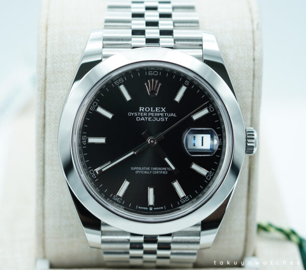 BRAND NEW Rolex 126300 DATEJUST 41 BRIGHT BLACK DIAL JUBILEE BAND 2025 FULL SET