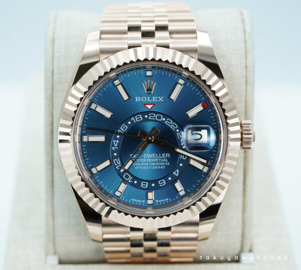 Rolex 336935 SKY-DWELLER 18K ROSE GOLD BLUE-GREEN DIAL JUBILEE BAND 2025 FULL SET