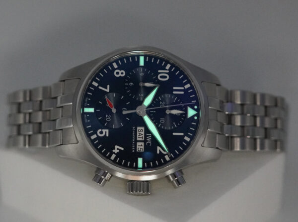 IWC IW388102 PILOT WATCH CHRONOGRAPH STEEL BLUE DIAL EXTRA STRAP 2024 FULL SET - Image 11