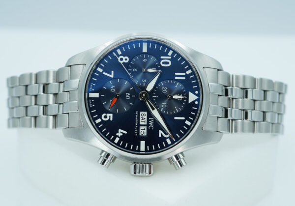 IWC IW388102 PILOT WATCH CHRONOGRAPH STEEL BLUE DIAL EXTRA STRAP 2024 FULL SET - Image 9