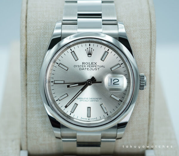Rolex 126200 DATEJUST 36 SILVER STICK DIAL OYSTER 2024 WARRANTY FULL SET
