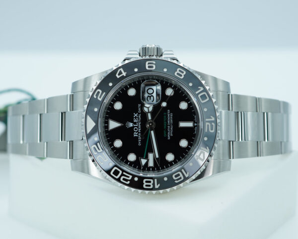 BRAND NEW Rolex 126710GRNR GMT MASTER II BLACK GREY BEZEL OYSTER BAND 2025 FULL SET - Image 10