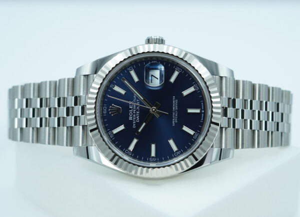 Rolex 126334 DATEJUST 41 FLUTED BEZEL BLUE STICK DIAL JUBILEE BAND WARRANTY FULL SET - Image 10