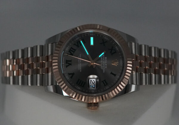 Rolex 126331 DATEJUST 41 ROSE GOLD STEEL WIMBLEDON DIAL JUBILEE BAND 2022 FULL SET - Image 11