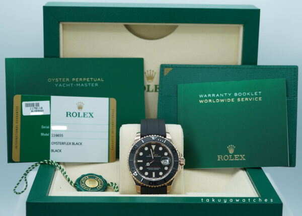 Rolex 116655 YACHTMASTER 18K EVEROSE GOLD OYSTERFLEX 40MM 2020 FULL SET - Image 2