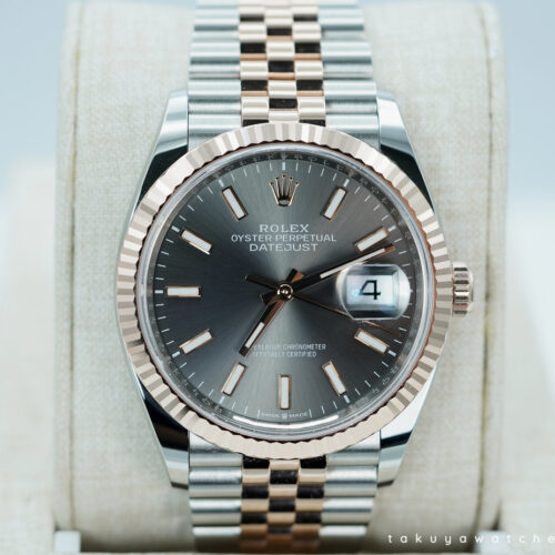 Rolex 126231 DATEJUST 36 ROSE GOLD STEEL SLATE DIAL JUBILEE BAND 2024 FULL SET
