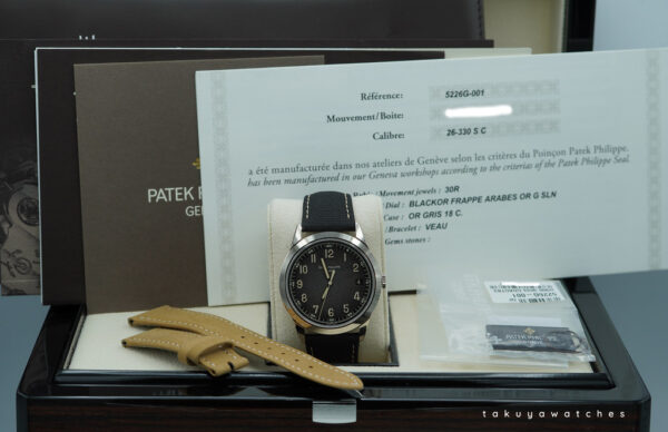 Patek PHILIPPE 5226G CALATRAVA 18K WHITE GOLD CHARCOAL GRAY DIAL 2022 FULL SET - Image 2