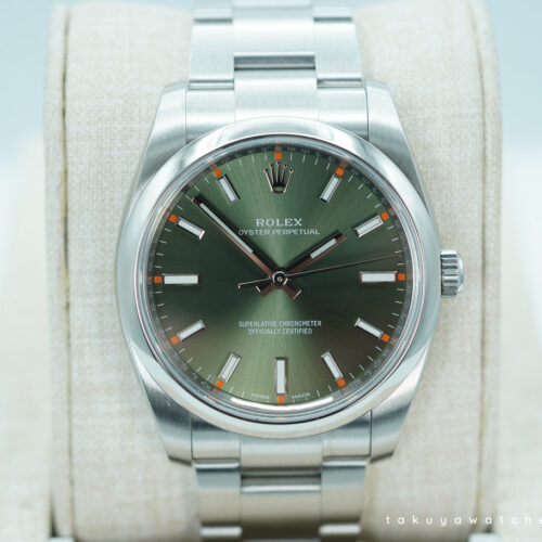 Rolex 114200 OYSTER PERPETUAL 34MM OLIVE GREEN DIAL 2018 FULL SET