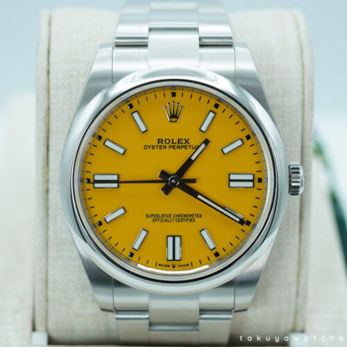 NEW Rolex 124300 OYSTER PERPETUAL 41 YELLOW DIAL 2021 FULL SET
