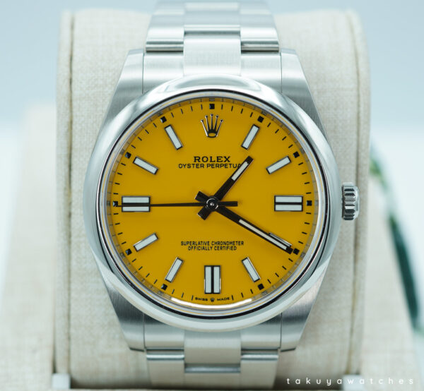 NEW Rolex 124300 OYSTER PERPETUAL 41 YELLOW DIAL 2021 FULL SET