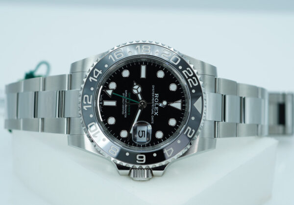 BRAND NEW Rolex 126710GRNR GMT MASTER II BLACK GREY BEZEL OYSTER BAND 2025 FULL SET - Image 9