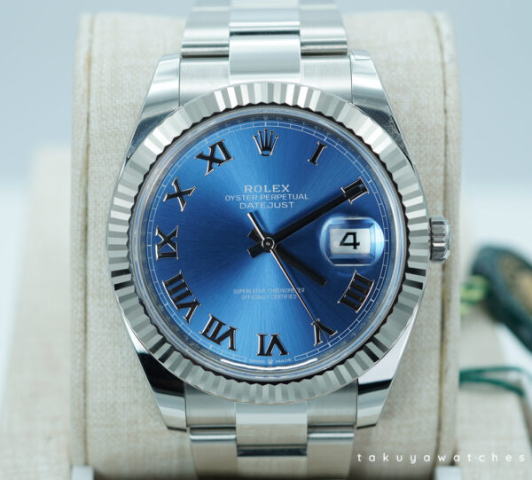 BRAND NEW Rolex 126334 DATEJUST 41 FLUTED BEZEL BLUE ROMAN DIAL OYSTER 2024 FULL SET