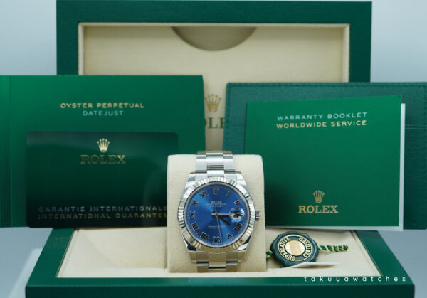 BRAND NEW Rolex 126334 DATEJUST 41 FLUTED BEZEL BLUE ROMAN DIAL OYSTER 2024 FULL SET - Image 2