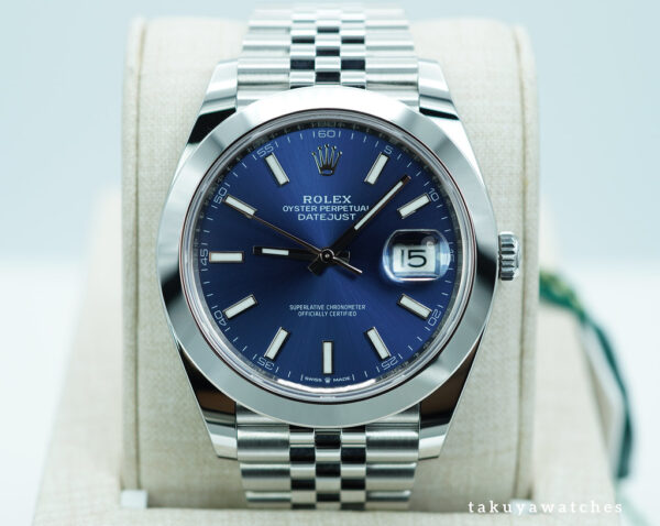 BRAND NEW Rolex 126300 DATEJUST 41 BLUE STICK DIAL JUBILEE BAND 2025 FULL SET