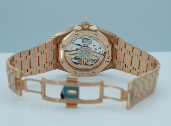 Audemars PIGUET ROYAL OAK 15500OR ROSE GOLD BLACK DIAL BRACELET 41MM FULL SET - Image 8