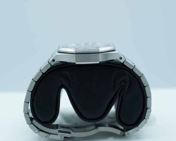 Audemars PIGUET ROYAL OAK 77351ST DIAMOND BEZEL BLUE-GREY DIAL 34MM FULL SET - Image 3