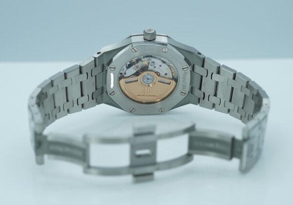 Audemars PIGUET ROYAL OAK 77351ST DIAMOND BEZEL BLUE-GREY DIAL 34MM FULL SET - Image 8