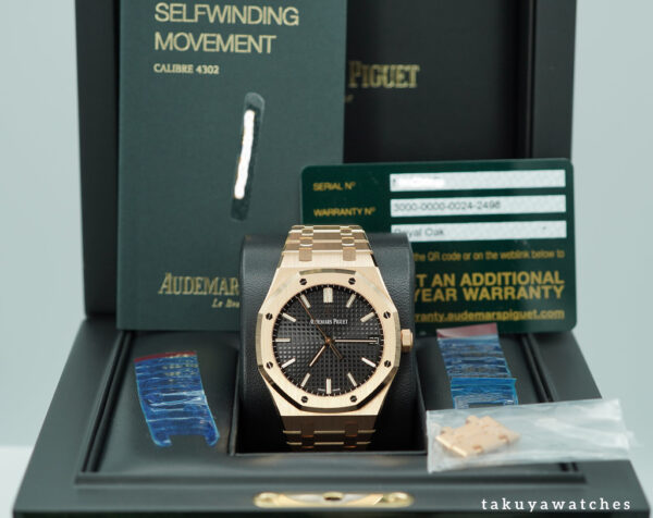 Audemars PIGUET ROYAL OAK 15500OR ROSE GOLD BLACK DIAL BRACELET 41MM FULL SET - Image 2