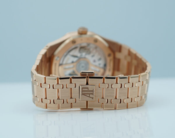 Audemars PIGUET ROYAL OAK 15500OR ROSE GOLD BLACK DIAL BRACELET 41MM FULL SET - Image 7