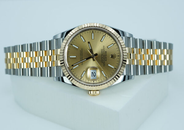 Rolex 126233 DATEJUST 36 YELLOW GOLD STEEL CHAMPAGNE DIAL JUBILEE BAND FULL SET - Image 9