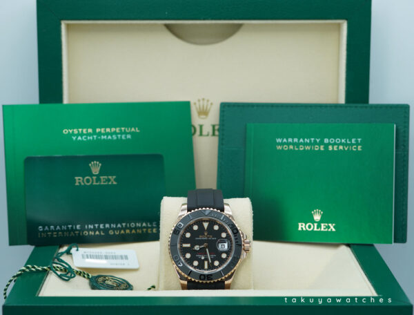 Rolex 126655 YACHTMASTER EVEROSE GOLD OYSTERFLEX 40MM 2021 WARRANTY FULL SET - Image 2