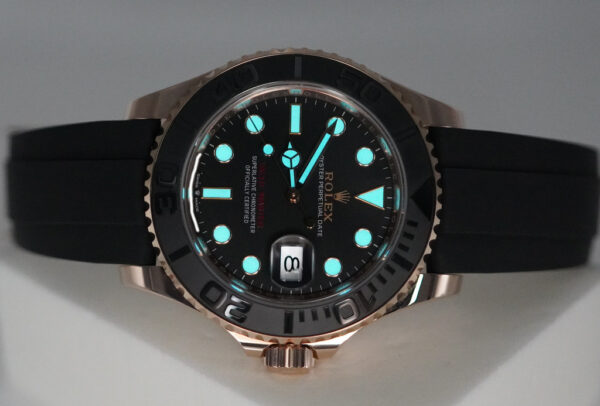Rolex 126655 YACHTMASTER EVEROSE GOLD OYSTERFLEX 40MM 2021 WARRANTY FULL SET - Image 11
