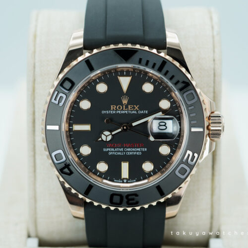 Rolex 126655 YACHTMASTER EVEROSE GOLD OYSTERFLEX 40MM 2021 WARRANTY FULL SET