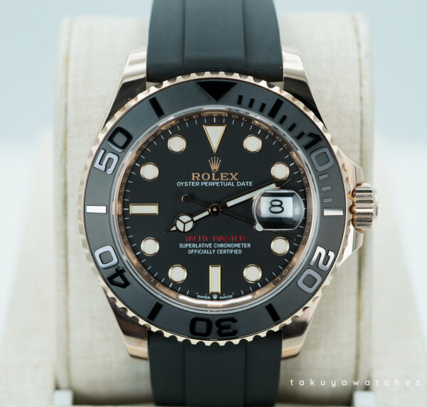 Rolex 126655 YACHTMASTER EVEROSE GOLD OYSTERFLEX 40MM 2021 WARRANTY FULL SET
