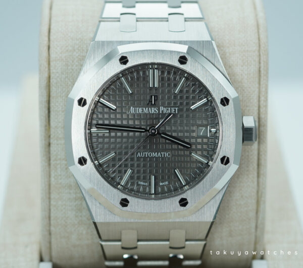 Audemars PIGUET ROYAL OAK STAINLESS STEEL 15450ST GREY DIAL 37MM WARRANTY FULL SET