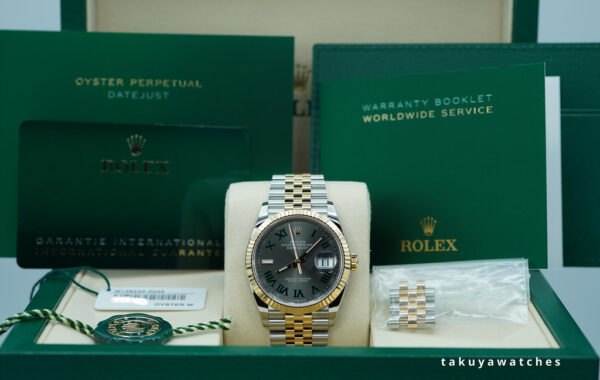 Rolex 126233 DATEJUST 36 YELLOW GOLD STEEL WIMBLEDON DIAL JUBILEE BAND 2025 FULL SET - Image 2